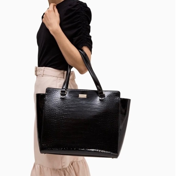 kate spade Handbags - Kate Spade Elissa Croc Embossed Laptop Bag